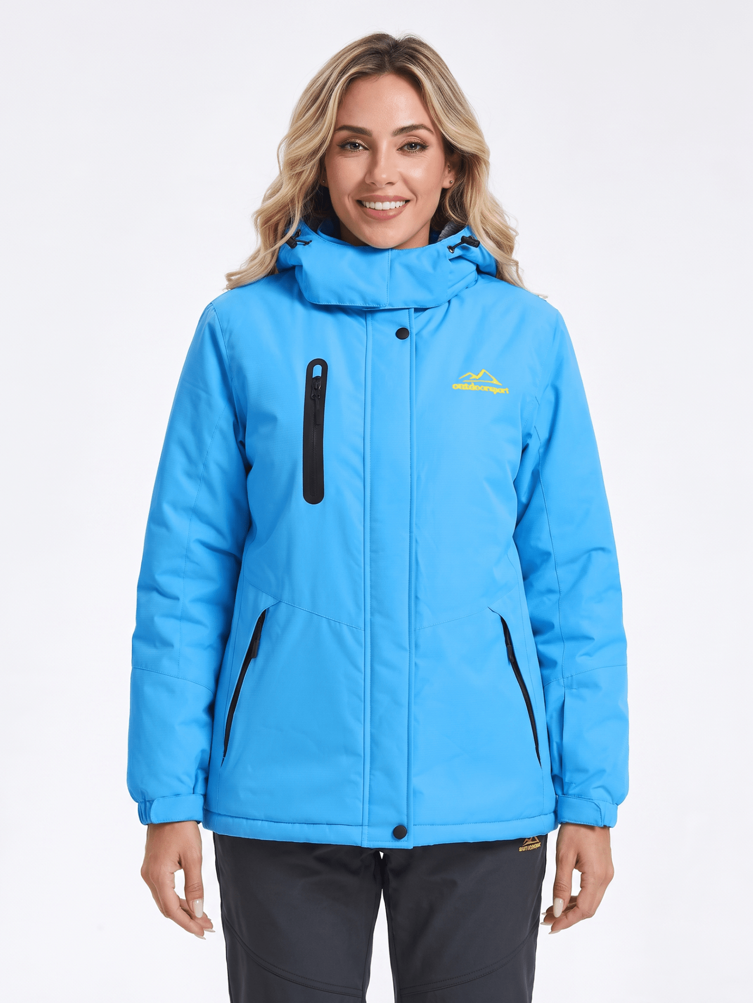 YUCOLEN Women's Waterproof Ski Jacket Fleece Lined Insulated Winter Snow Coat with 5 Pockets in Moon Blue