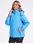 YUCOLEN Women's Waterproof Ski Jacket Fleece Lined Insulated Winter Snow Coat with 5 Pockets in Moon Blue