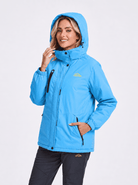 YUCOLEN Women's Waterproof Ski Jacket Fleece Lined Insulated Winter Snow Coat with 5 Pockets in Moon Blue