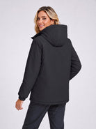 YUCOLEN Women's Waterproof Ski Jacket Fleece Lined Insulated Winter Snow Coat with 5 Pockets in Black