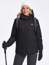 YUCOLEN Women's Waterproof Ski Jacket Fleece Lined Insulated Winter Snow Coat with 5 Pockets in Black