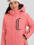 YUCOLEN Women's Windproof Ski Jacket Warm Fleece Lined Winter Snow Coat in Aquamarine