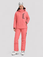 YUCOLEN Women's Windproof Ski Jacket Warm Fleece Lined Winter Snow Coat in Aquamarine
