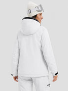 YUCOLEN Women's Windproof Ski Jacket Warm Fleece Lined Winter Snow Coat in White