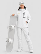 YUCOLEN Women's Windproof Ski Jacket Warm Fleece Lined Winter Snow Coat in White
