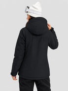 YUCOLEN Women's Windproof Ski Jacket Warm Fleece Lined Winter Snow Coat in Black